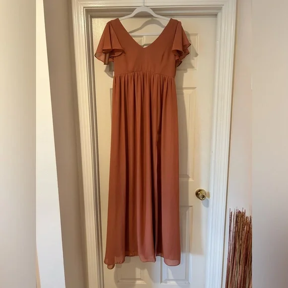 birdy grey terracotta dress Terracotta Bridesmaid Dress Shiny Satin Size 1X